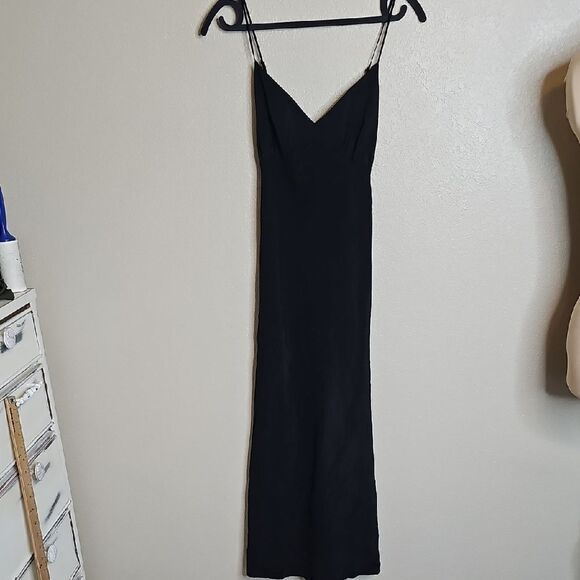 Madewell 2 The Layton Midi Slip Dress Black Spaghetti Strap Dress - Picture 3 of 11